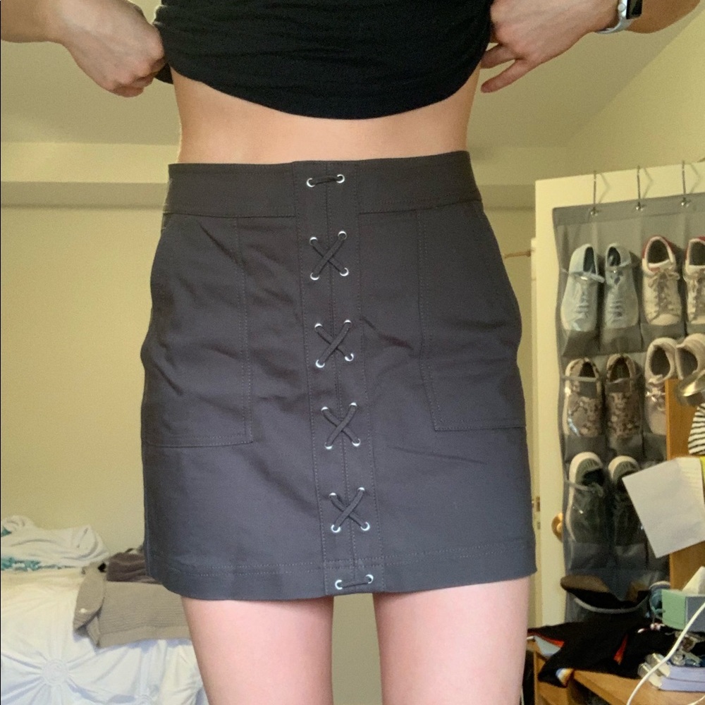 Army green mini skirt from Express